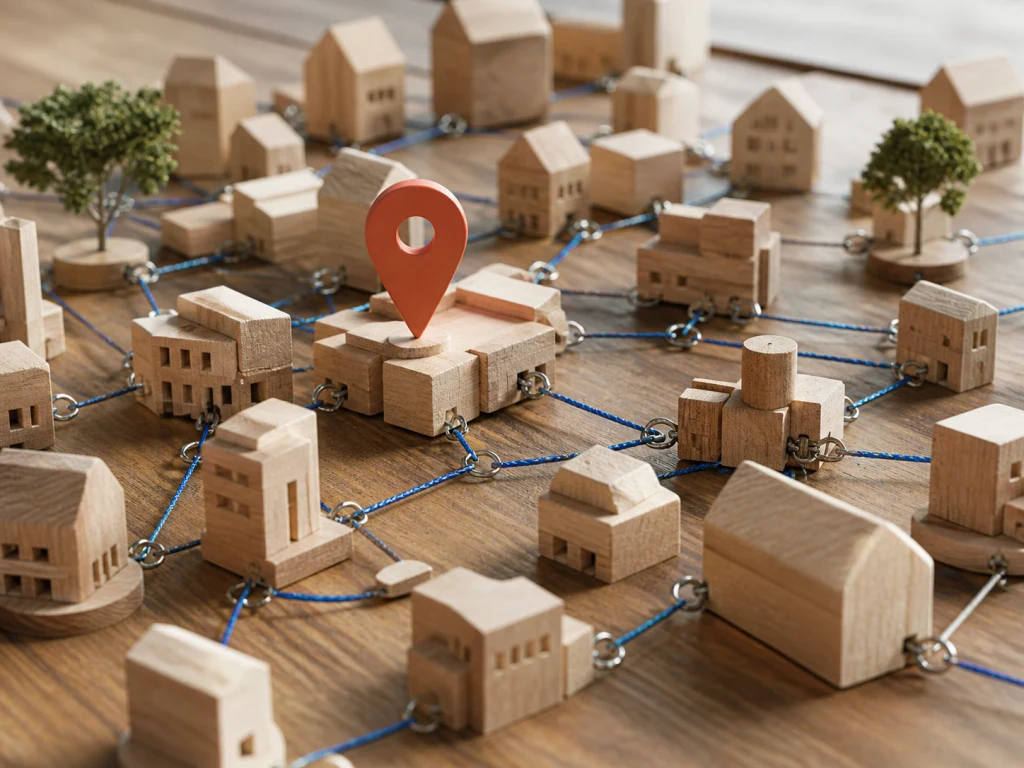 Carte locale reliée à des sites partenaires pour une stratégie de netlinking
